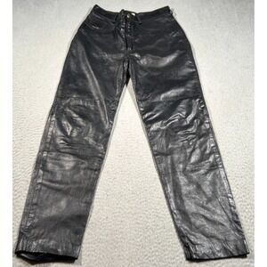 Ghost Fashion Leather Pants Mens 44 29x28‎ Black Lined Straight Leg Mid Rise